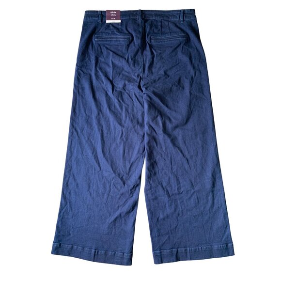 Ava & Viv Womens Wide Leg High-Rise Relaxed Fit Dark Blue Denim Pants - Picture 5 of 16